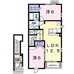 アダージョB 2LDKの間取図画像