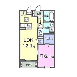 グランデソン 1LDKの間取図画像