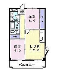 ニューマリッチパール 2LDKの間取図画像