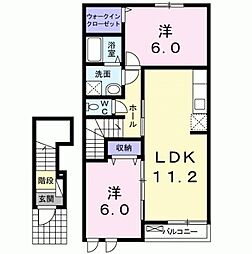 メゾンアリエス 2LDKの間取図画像