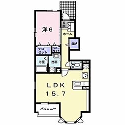 エテルニテA 1LDKの間取図画像
