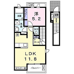 ディア・コート1 1LDKの間取図画像