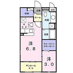 イーストキャッスル 1SKの間取図画像