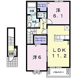 デュオ・ディッチャ・イーリス 2LDKの間取図画像