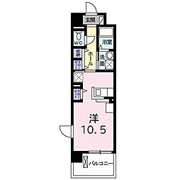 グランテラスヤジマ 1Kの間取図画像