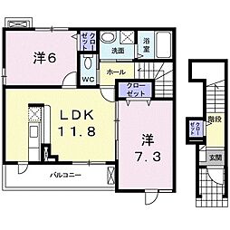 ナチュラルMA 2LDKの間取図画像
