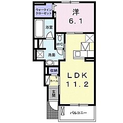 ベル・グラース 1LDKの間取図画像