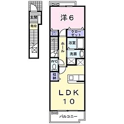 カルムメゾン 1LDKの間取図画像