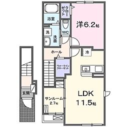 アヴニール 1LDKの間取図画像
