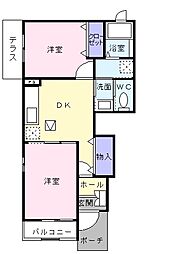 フランディア 2DKの間取図画像