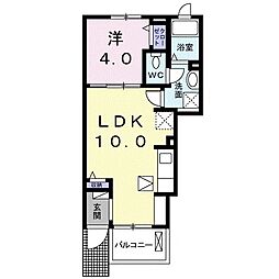 アビターレベッシェB 1LDKの間取図画像