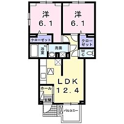 ガーデンハウスヴィオラA 2LDKの間取図画像