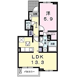 フェリーチェ 1LDKの間取図画像