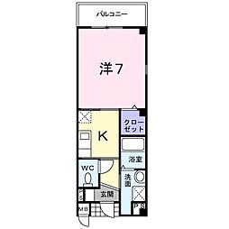 シムリーミナ 1Kの間取図画像