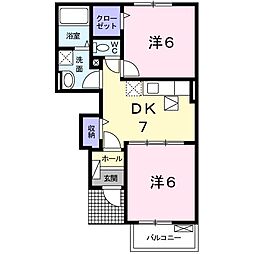 ポポロ4 2DKの間取図画像