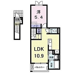 デュール・リアン2 1LDKの間取図画像