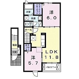 フェニックス 2LDKの間取図画像