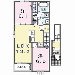 ラ メゾン豊城A 2LDKの間取図画像