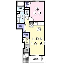 サニーメゾン・ブローテ 1LDKの間取図画像