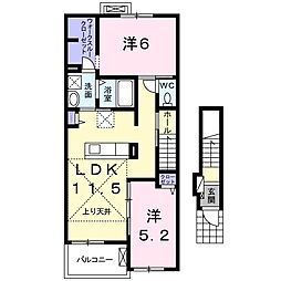 シャルマンカーサ 2LDKの間取図画像
