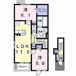 トーサムポロ2 2LDKの間取図画像