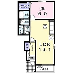 ラ・プロムナード 1LDKの間取図画像