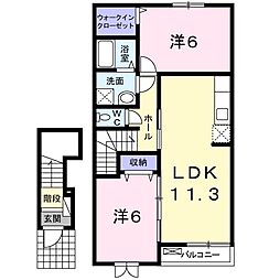ラ・フィエスタ 2LDKの間取図画像