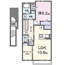バルサ 1LDKの間取図画像