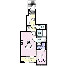メゾンシュシュ 2Kの間取図画像