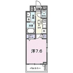 Ｂｏｓｃａｔｏ　Ｑ． 1階1Kの間取り