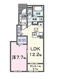 ヴェリタ A 1LDKの間取図画像