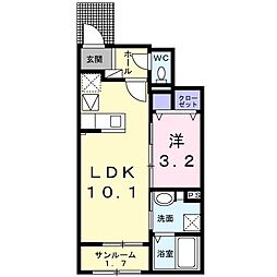 カームトレビュー 1LDKの間取図画像
