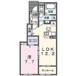 ルミエール取手 1LDKの間取図画像
