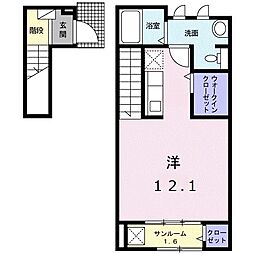 エアリーヒル駒生 ワンルームの間取図画像