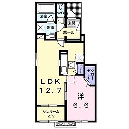ルポール2 1LDKの間取図画像