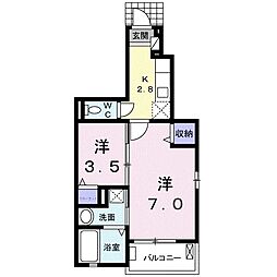 ミライズ　II 1階1Kの間取り