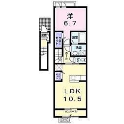 フルリール 1LDKの間取図画像