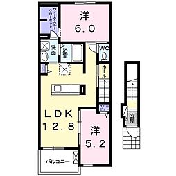 SunnyHillsA 2LDKの間取図画像