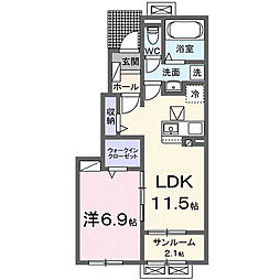 サニー ピアッツア I 1LDKの間取図画像