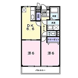 フォレ 2DKの間取図画像