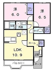 エスペランス 2LDKの間取図画像