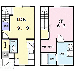 花りんとう2B 1LDKの間取図画像