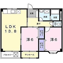 T・レックス 2LDKの間取図画像