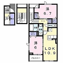 シーパレス弐番館 2LDKの間取図画像