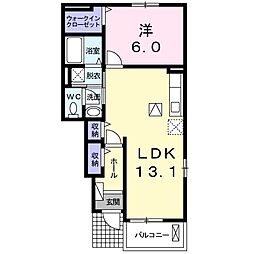 ピアチェーレ3 1LDKの間取図画像