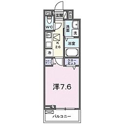 周南市温田1丁目アパート 1Kの間取図画像