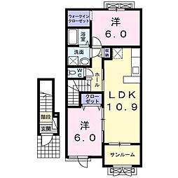 プラッツ 2LDKの間取図画像