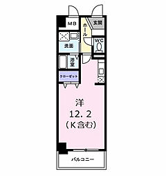 グランジュネッス 1Kの間取図画像