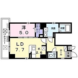 ストリーム品川イースト 1LDKの間取図画像