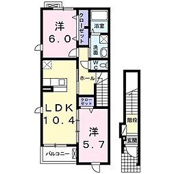 BB・HOUSE1 2LDKの間取図画像